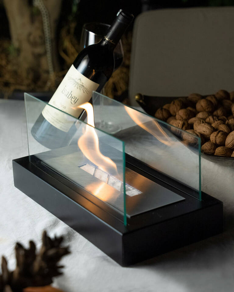 HOMINOVA - Übertisch Kamin - Rechteck, schwarz